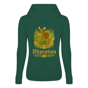 RehMigration Frauen Hoodie dunkel (Motiv Rückseite)