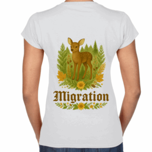 RehMigration Frauen T-Shirt weiß (Motiv Rückseite)