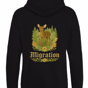 Lagerartikel Rehmigration Hoodie schwarz Druck hinten
