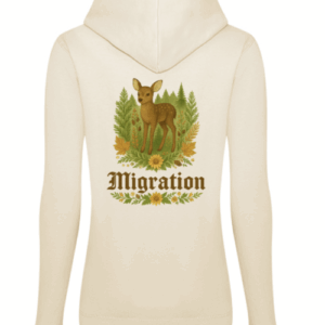 Lagerartikel Rehmigration Frauen Hoodie natural Druck hinten