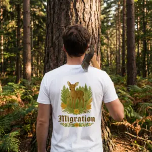 Rehmigration T-Shirt weiß Druck hinten