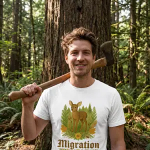 Rehmigration T-Shirt weiß Druck vorne Größen L, XL, XXL, 3XL,...